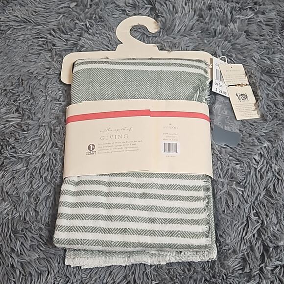 NWT Quagga Green Label Chevron Sage Green Blanket Wrap Scarf - Picture 4 of 4